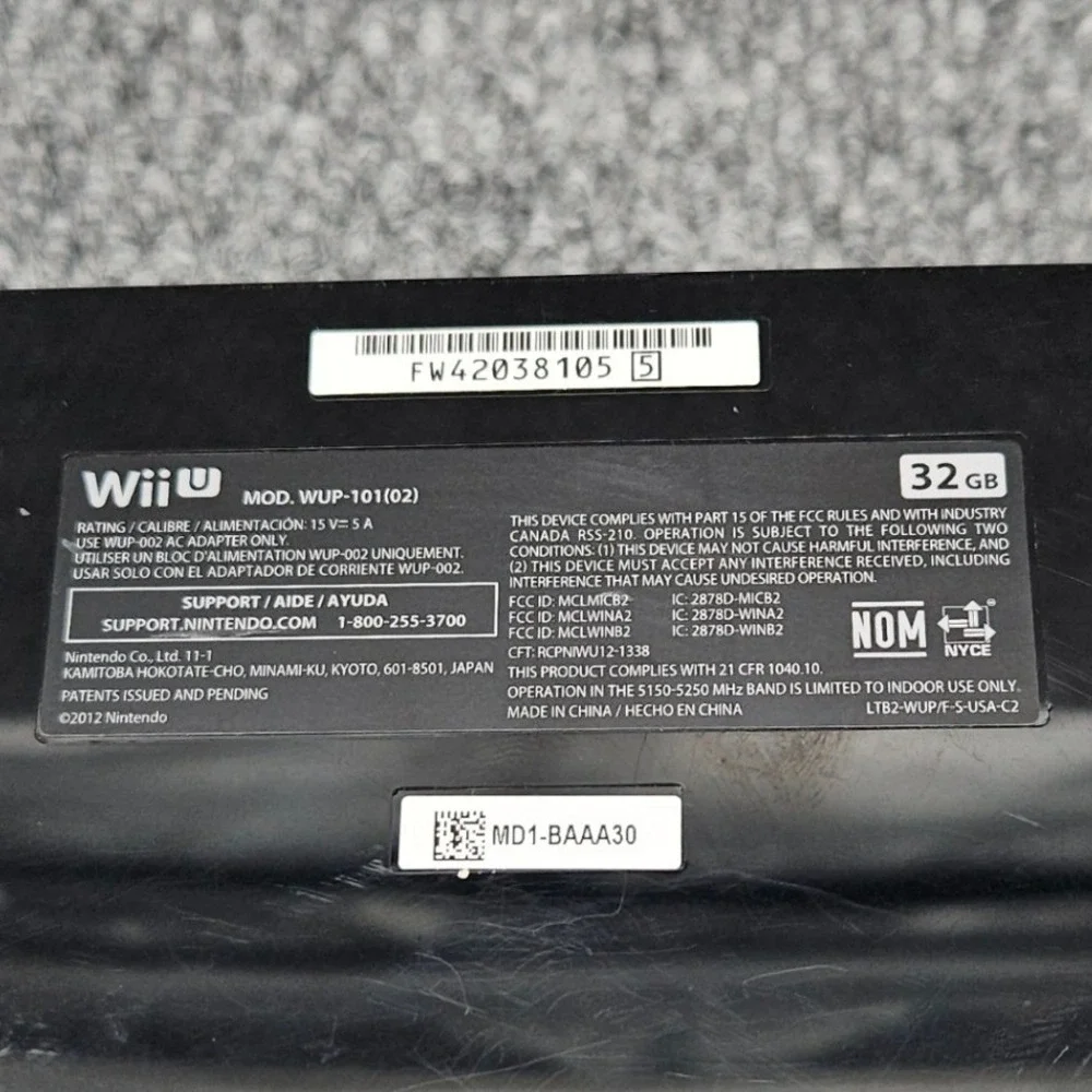 Nintendo Wii U WUP-101 32GB Black Console Gaming Deluxe Set Bundle